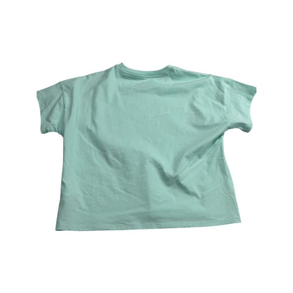 Adidas Girls Loose Fit Aqua T-Shirt With Floral Design 100% Cotton Size L (14) - Picture 2 of 9